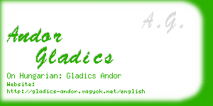 andor gladics business card